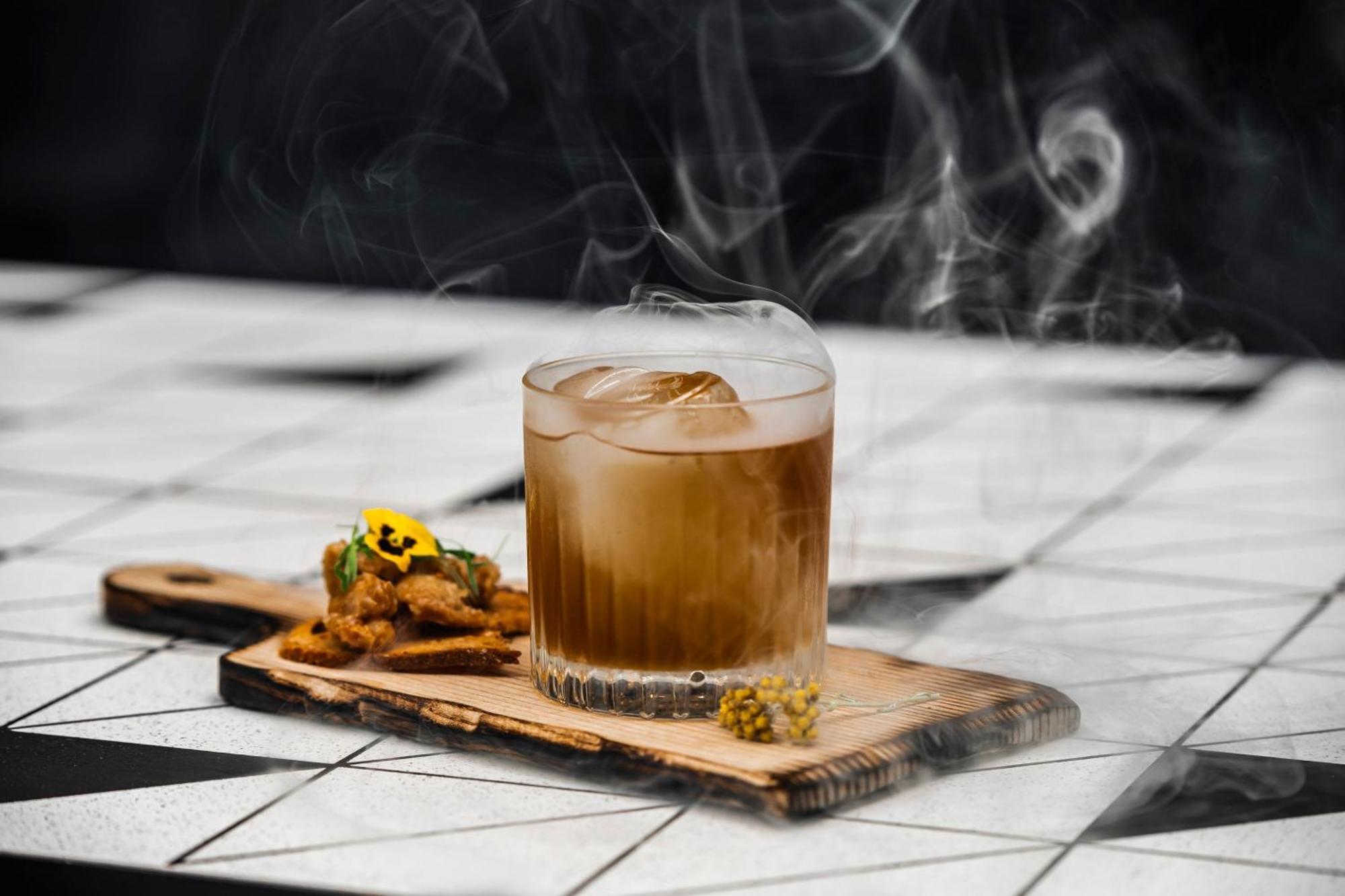 Prague Marriott Hotel Exterior photo A smoked Old Fashioned